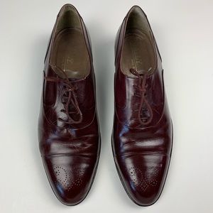 Bally Burgundy Cap Toe Oxford - Italian Made 12M